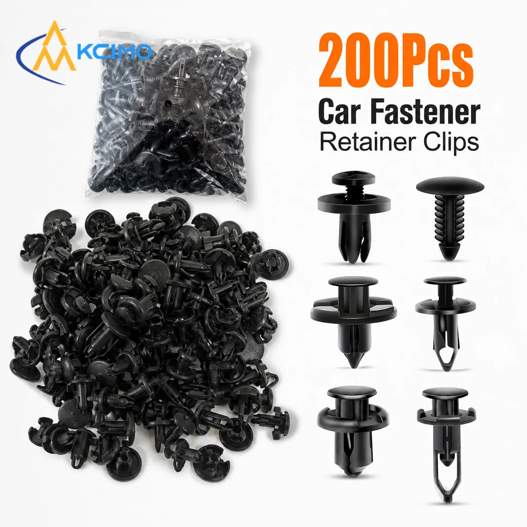 6 Types 200Pcs Mixed Car Push Rivet Clips Bumper Fender Retainer Fastener Kit Auto Body Panel Replacement Fixing Accessories