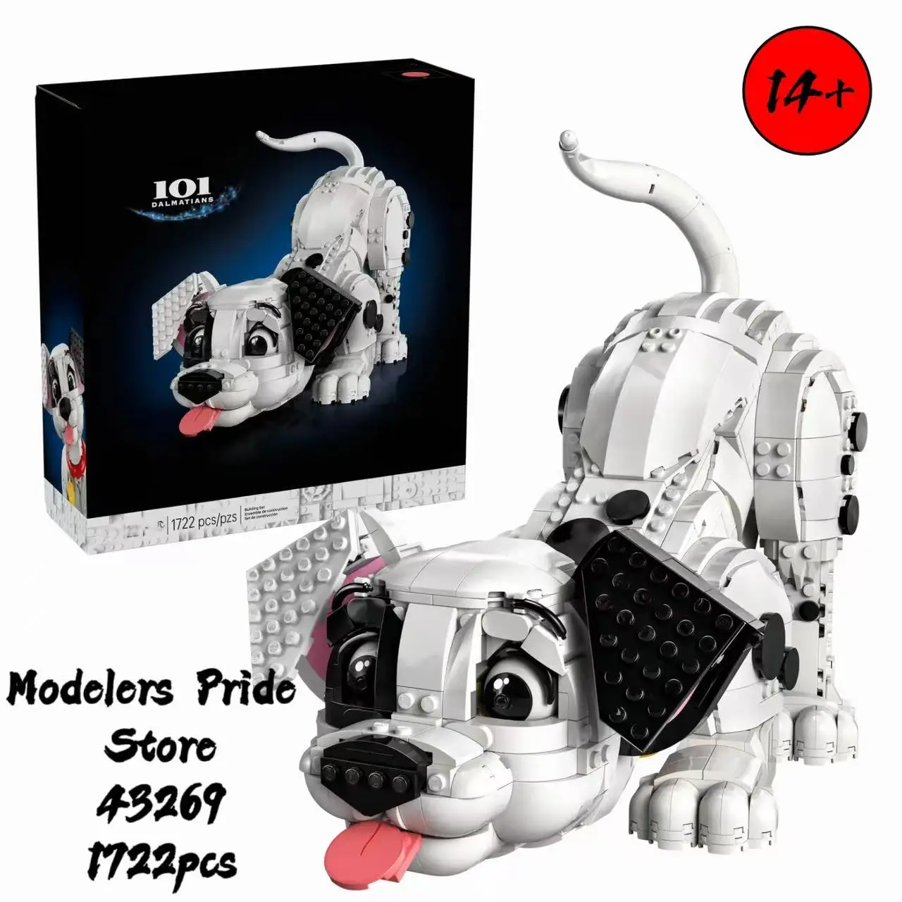 

Disney 43269 Модель строительного блока с мультяшным щенком, подарок на день рождения, рождественский подарок и подарок на Хэллоуин