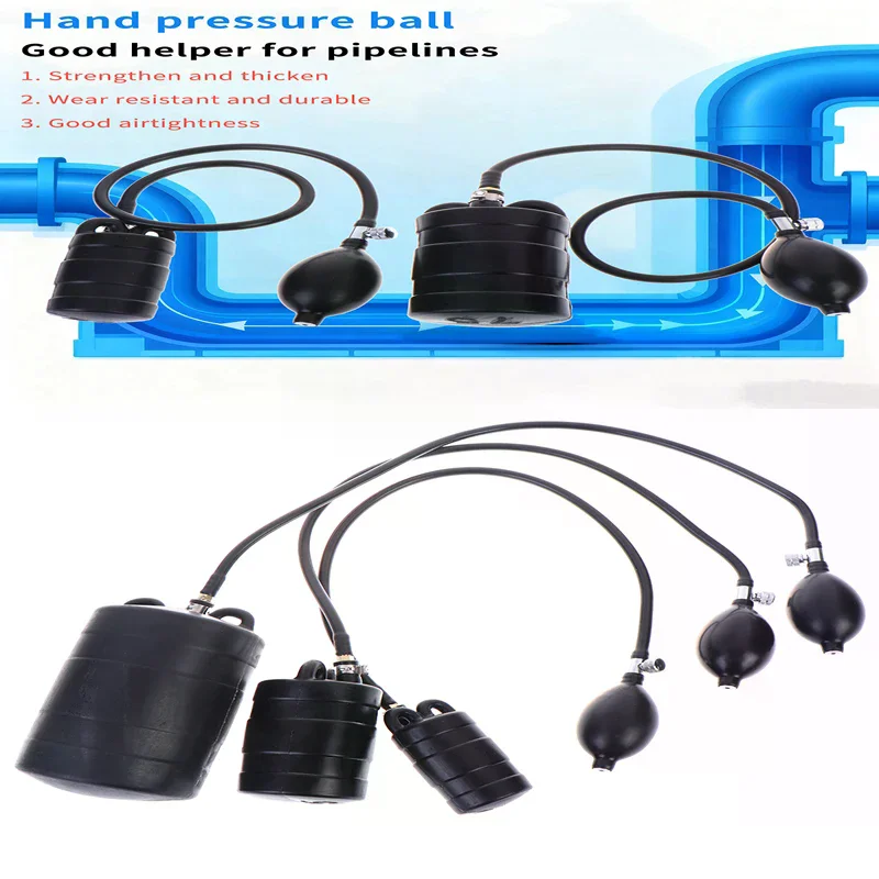 Natural rubber Pipe Natural Rubber Drain Air Bag Inflatable Bung Stop Plug Block Hand-operated Gasbag DN 100/75/50mm