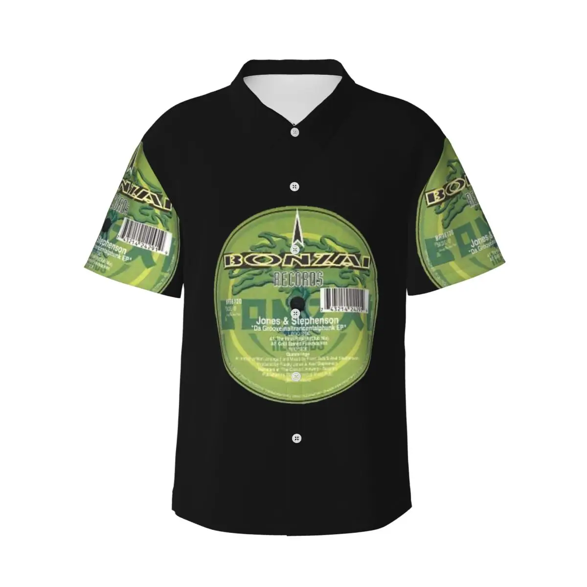 

Bonzai Records Men's Shirts Hawaiian Short Sleeve Shirt Casual Button Tops for Summer Beach