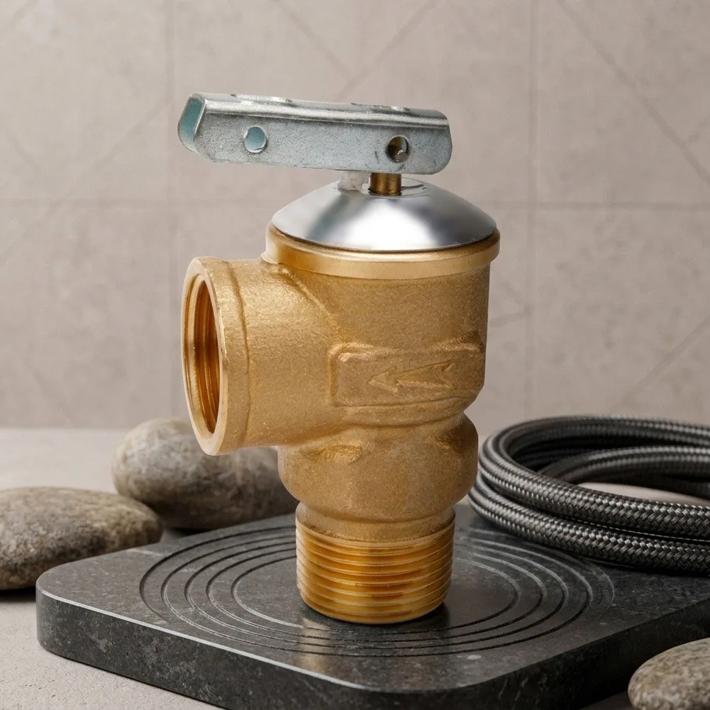 3/4 Inch FNPT Automatic Pressure Relief Valve, 30 PSI Lead-Free Brass Safety Valve For Residential Boilers & Hydronic Heating