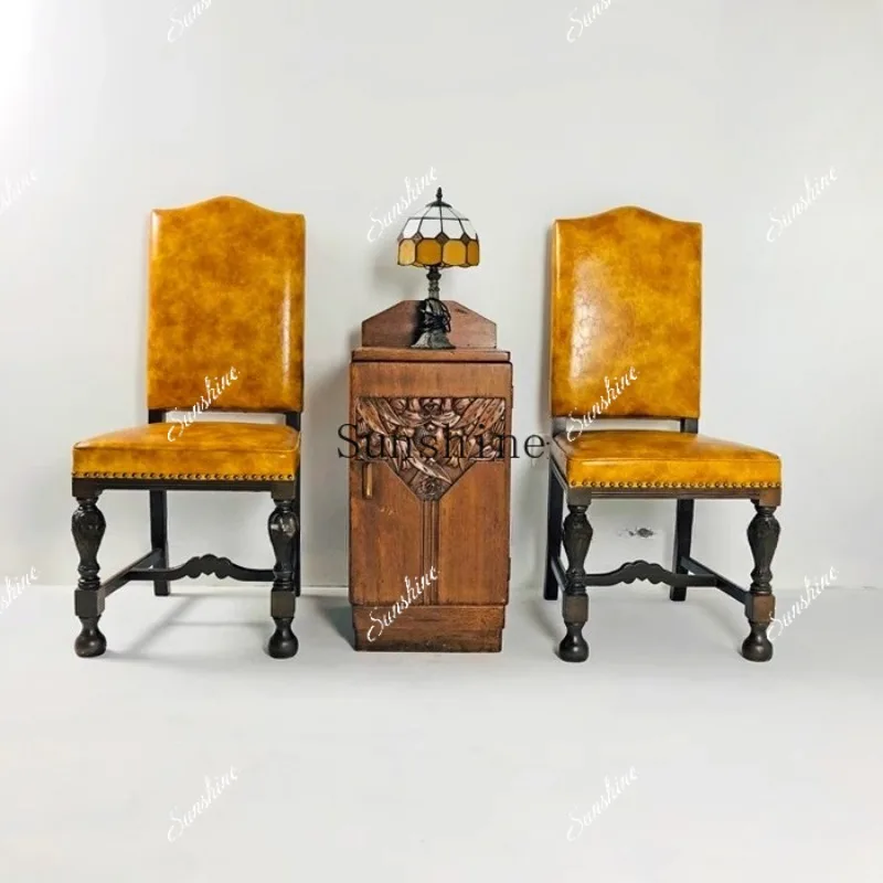 

Solid wood retro teak color storage cabinet simple nostalgic industrial style FT