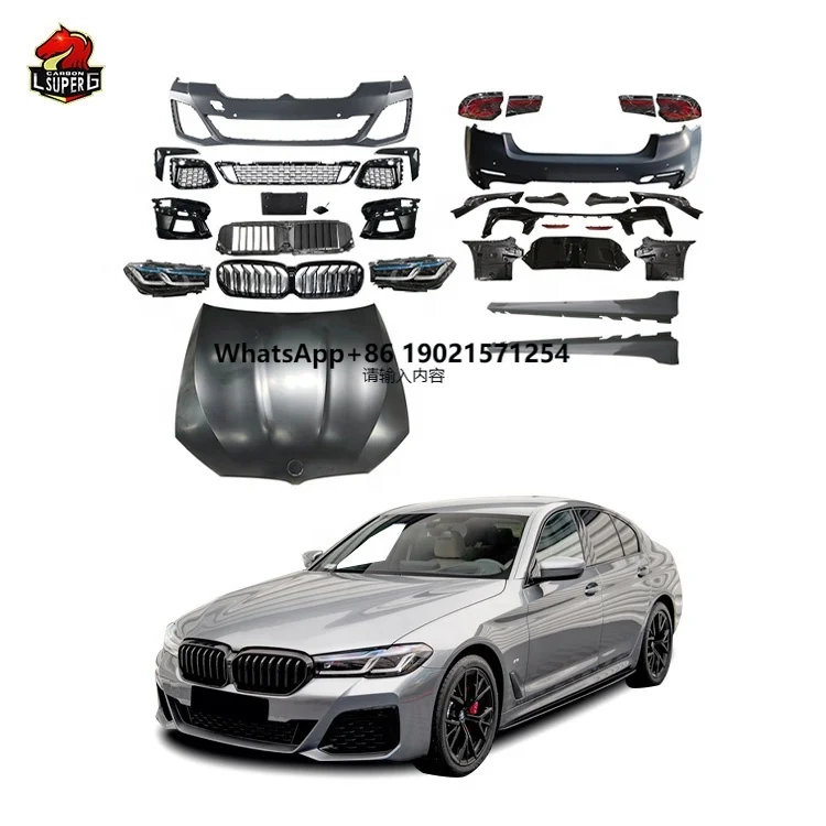 

G30 Headlight Taillight Body Kit for 5 Series G30 18-21 Upgrade 2021 G30 G38 LCI MT Style Bodykit Front Rear Bumper Hood