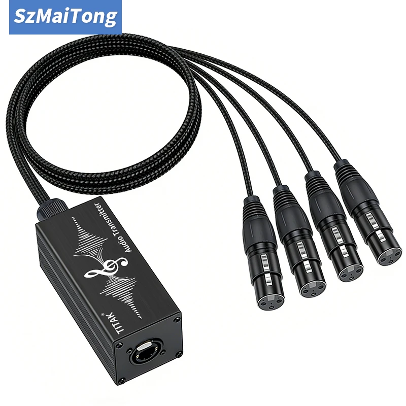 4CH XLR Female RJ45 Balanced Audio Snake Cable Transmitter Cat5e for Live Stage Studio Church Conference Audio System