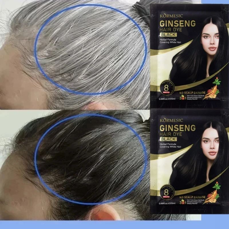 3-in-1Fast Black Brown Hair Dye Shampoo Long Lasting Color & Gray Coverage Herb Natural Hair Care Restore Colorant Shampoo