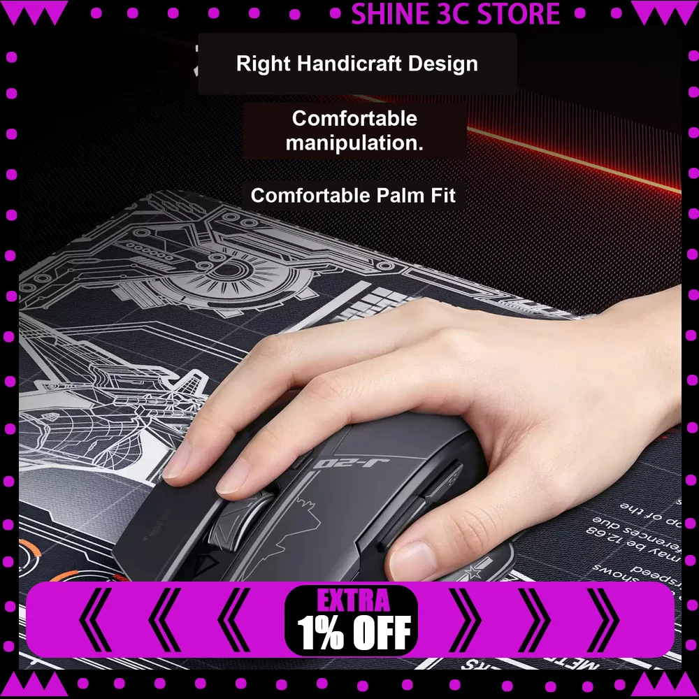 Inphic J-20 Theme Edition Mouse Tri Mode Wireless Gaming Mouse 500mAh Long Battery Life 25000 DPI For Office Accessories Gift