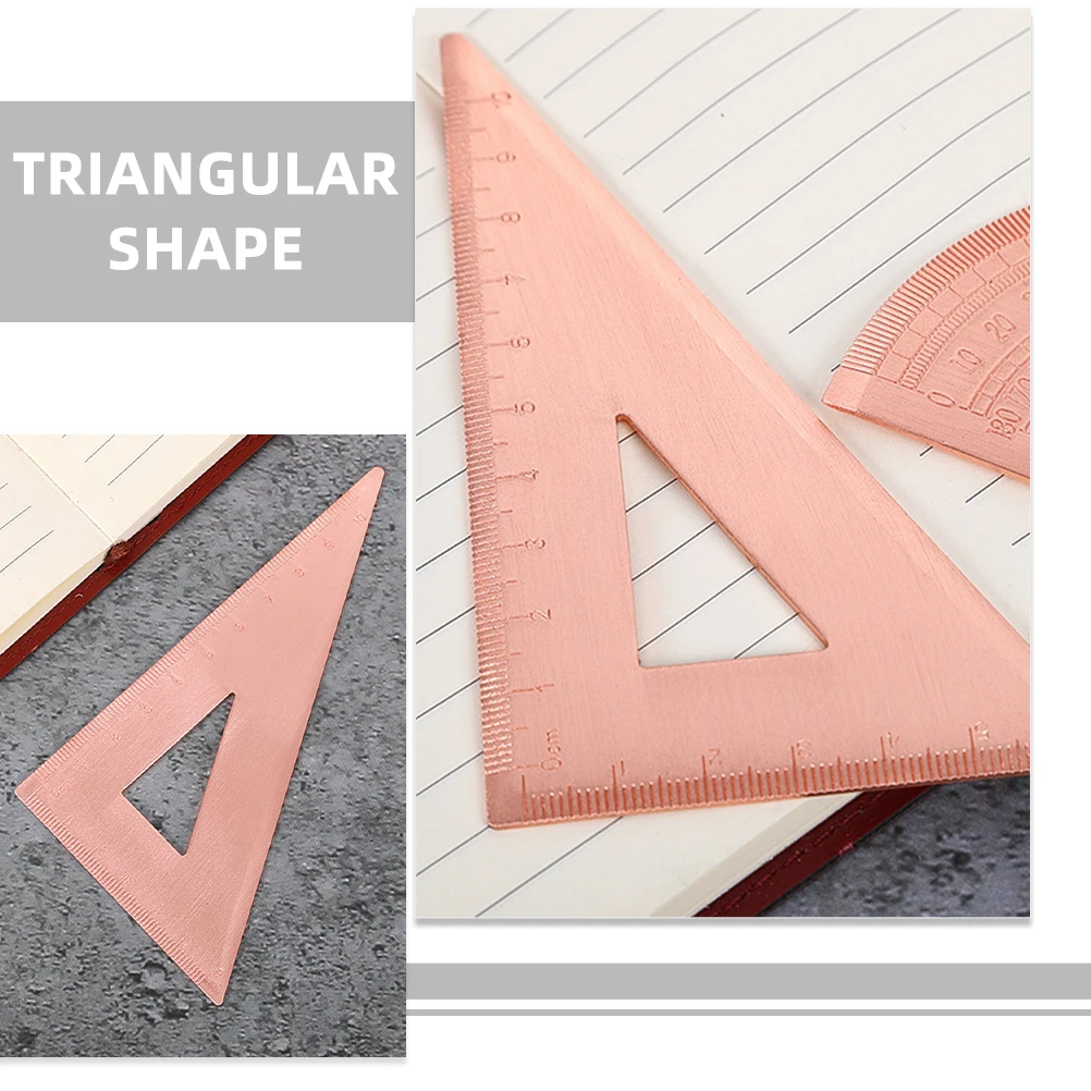 

Copper Triangle Ruler Student Drafting Tool Centimeter Scale Measuring Layout Carpenter Geometry Precision Handmade Account