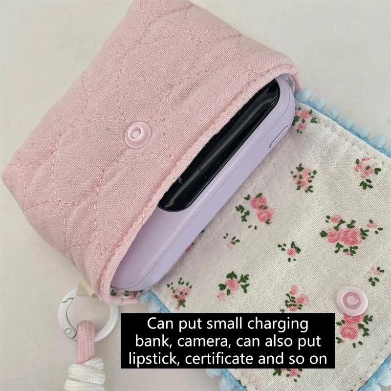 

A3PE Practical Cotton Camera Bag With Floral Design Coin Purse For Everyday Adventures
