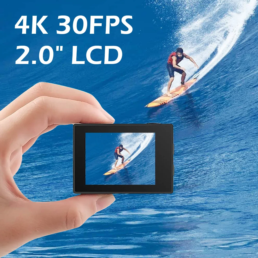 SJCAM SJ4000 Wifi 4K Action Camera Underwater Cam Long Battery Life Combo With 32gTF Card Dual Battery Charger Extra Battery