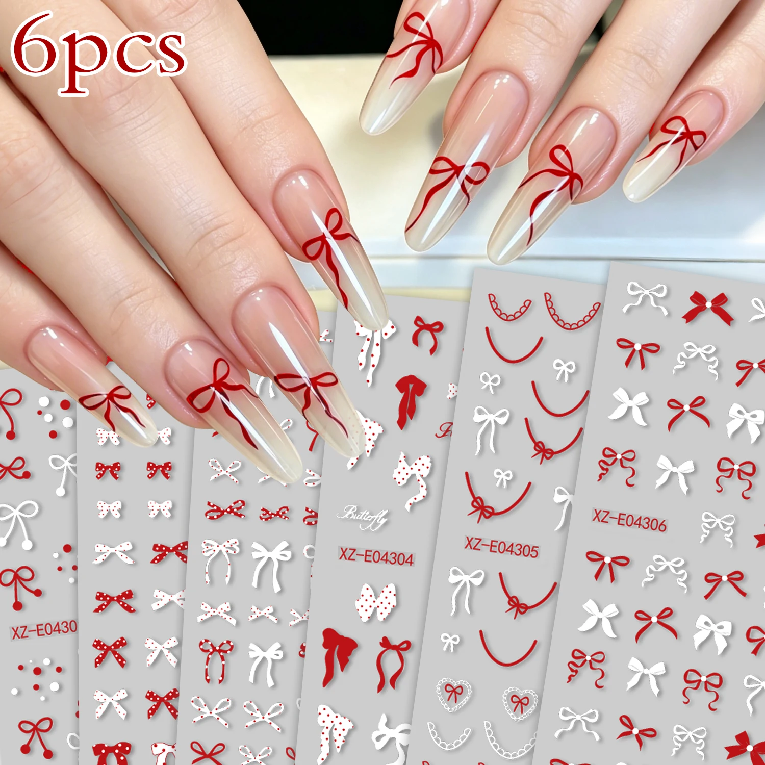 6 Stück 3D Metallic Silber Nagelaufkleber Unregelmäßiges Leoparden-/Stern-/Kurvenlinien-Design Nagelkunst-Abziehbilder Y2K Abstrakte Linien Maniküre-Dekoration