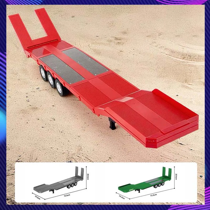 502D 1:18 LKW-Flachbettanhänger für RC-Traktor-LKW 1501 mit Fahrwerk und LKW-Heckplattengestell, Modellspielzeug, Geschenk für Erwachsene