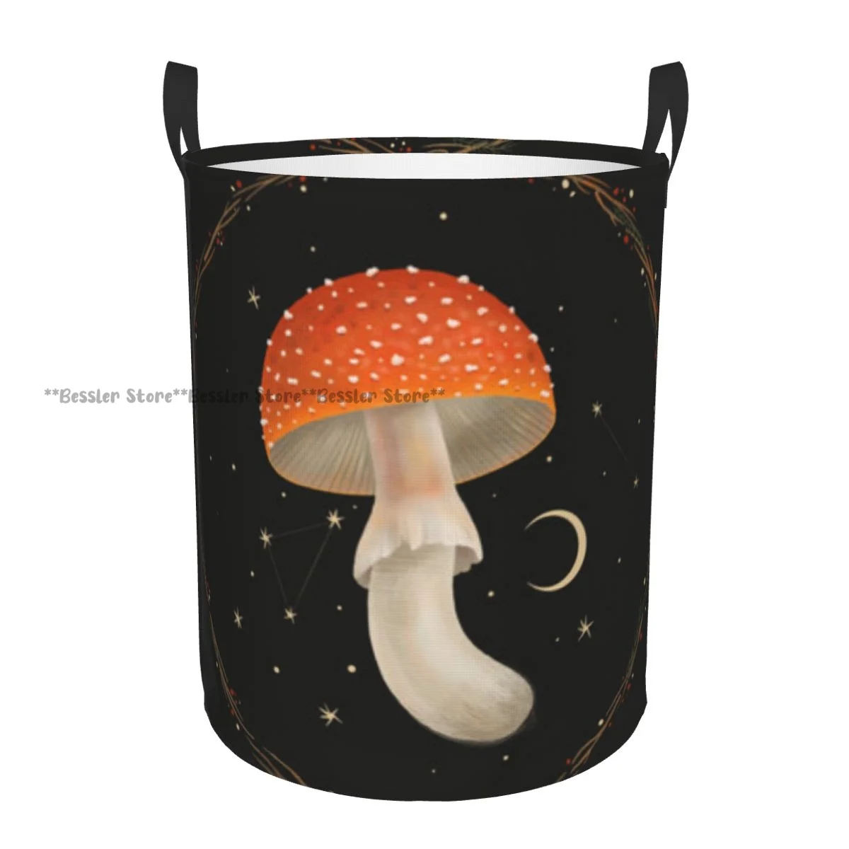 Mushroom And Constellations Laundry Basket Folding Dirty Clothes Toys Storage Bucket Household