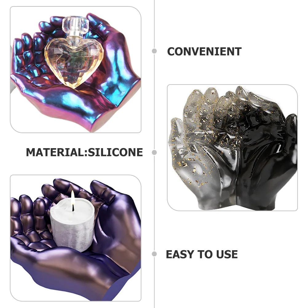 

Silicone Hand Shaped Mold For Diy Epoxy Resin Craft Drop Glue Molds Concrete Casting Pen Holder Storage Tray Jewelry Making Tool