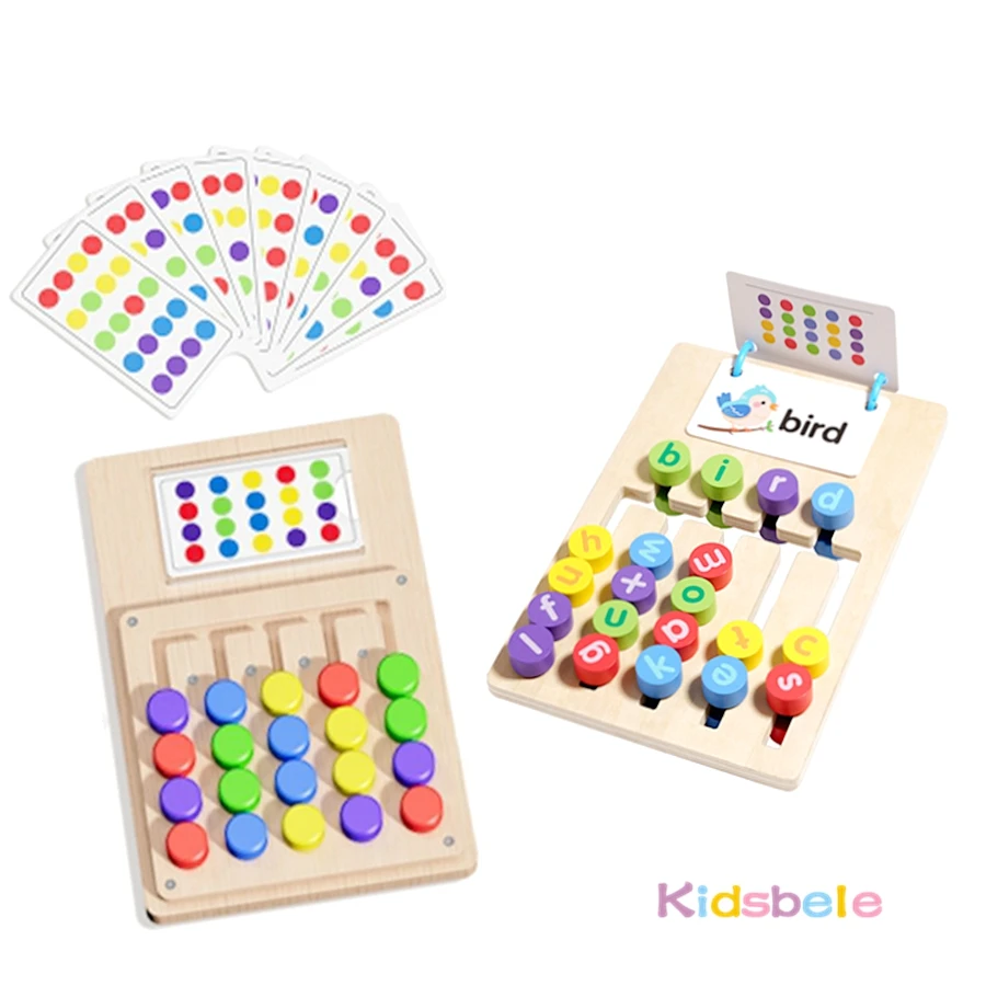 Dupla face de madeira 5 cores avançada andando ortografia brinquedo interativo pensamento lógico correspondência labirinto jogo criança brinquedo pré-escolar