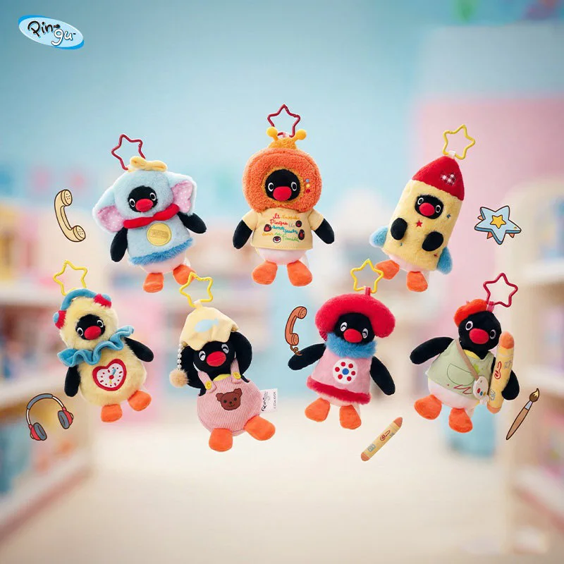6pcs Pingu Childlike Treasure Chest Doll Pendant Blind Box Collectible Figure Desktop Ornament Mini Character Statue Trendy view 3