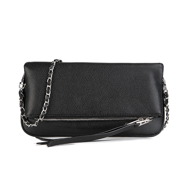 2024 Wings Women Fashion Shoulder Bag Black PU Large Capacity Leather Bag