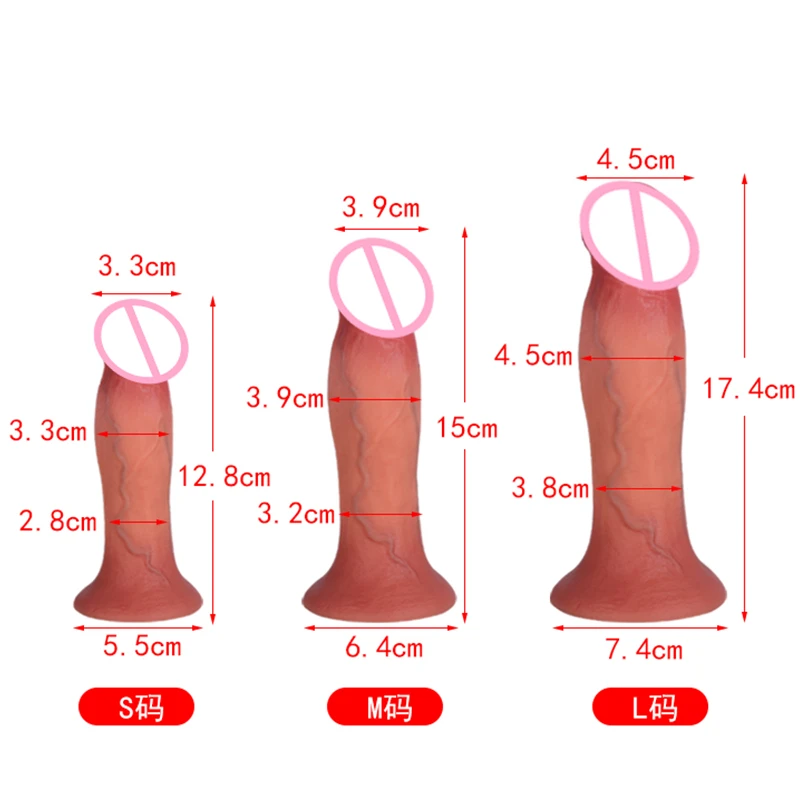 Realistic Soft Huge Glans Anal Dildo Silicone Vaginal Masturbators Penis Erotic Sex Toys for Women Suction Cup Thick Real Dick