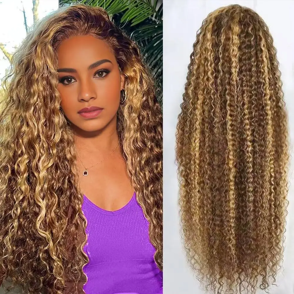 4/27 Highlight 13x4/ 5x5 HD Transparent Lace Wig Brazilian Deep Wave Pre-Plucked 100% Human Hair Lace Frontal Wig