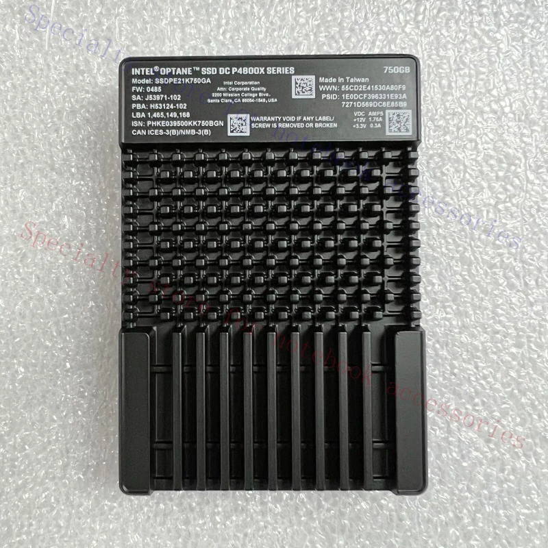 

R+ For Intel Optane P4800X 750GB SSD U.2 2.5" 6Gb/s NVME PCIe SSDPE21K750GA