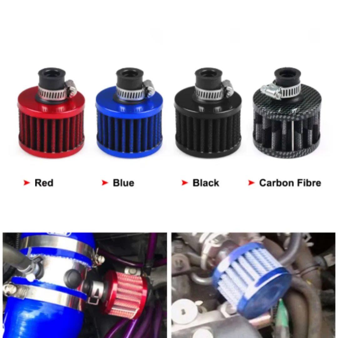 1pc 12mm Universal Interface Air Filter Motorcycle Cold Air Intake Breather Filter High Flow Crankcase Suitable for motorcycle A image 2