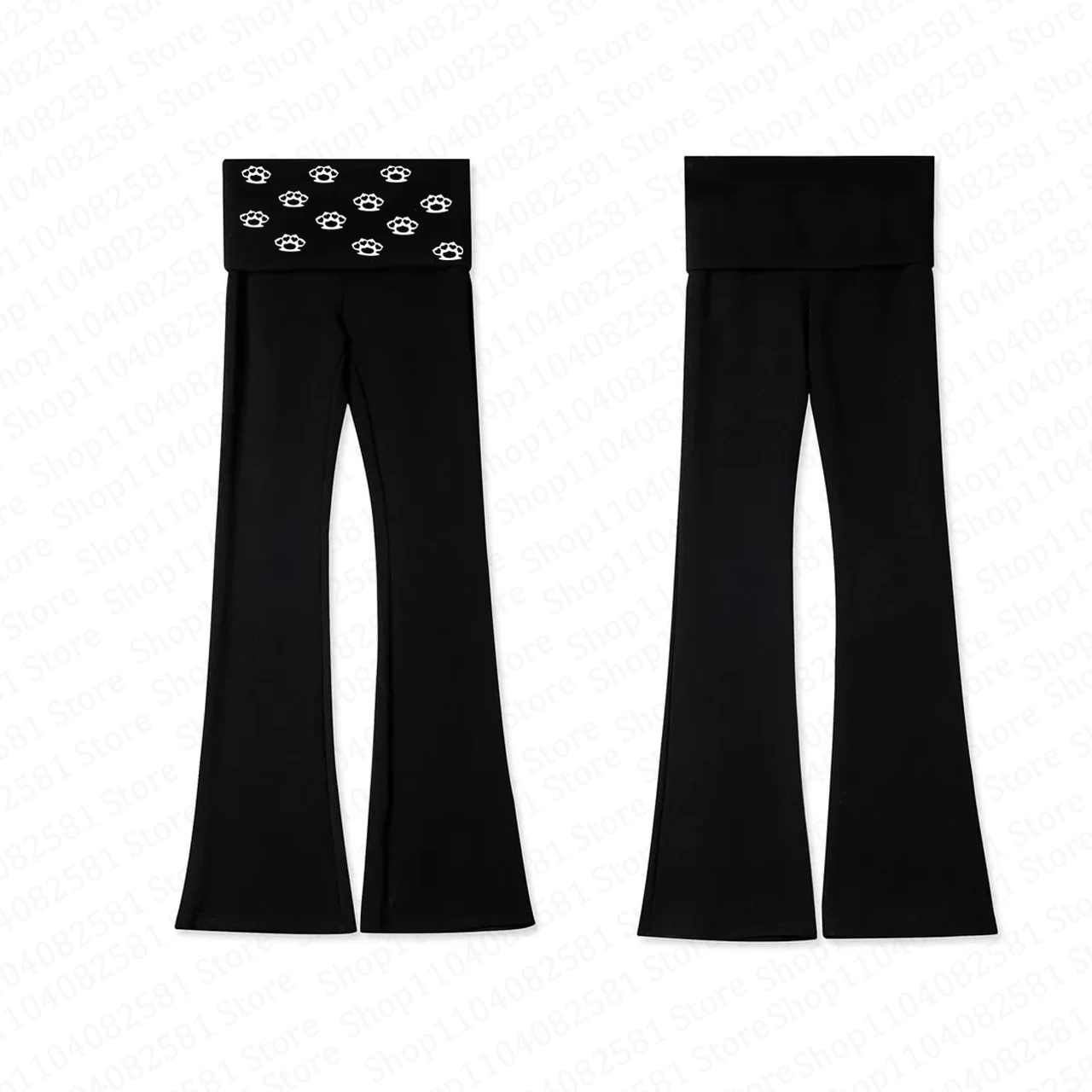 Pantalones de Campana Estampados de Moda Retro Americana Y2K, Estilo Gótico Dulce y a la Moda de los 2000s, Hip Hop, Estilo Urbano, para Chicas Emo Punk