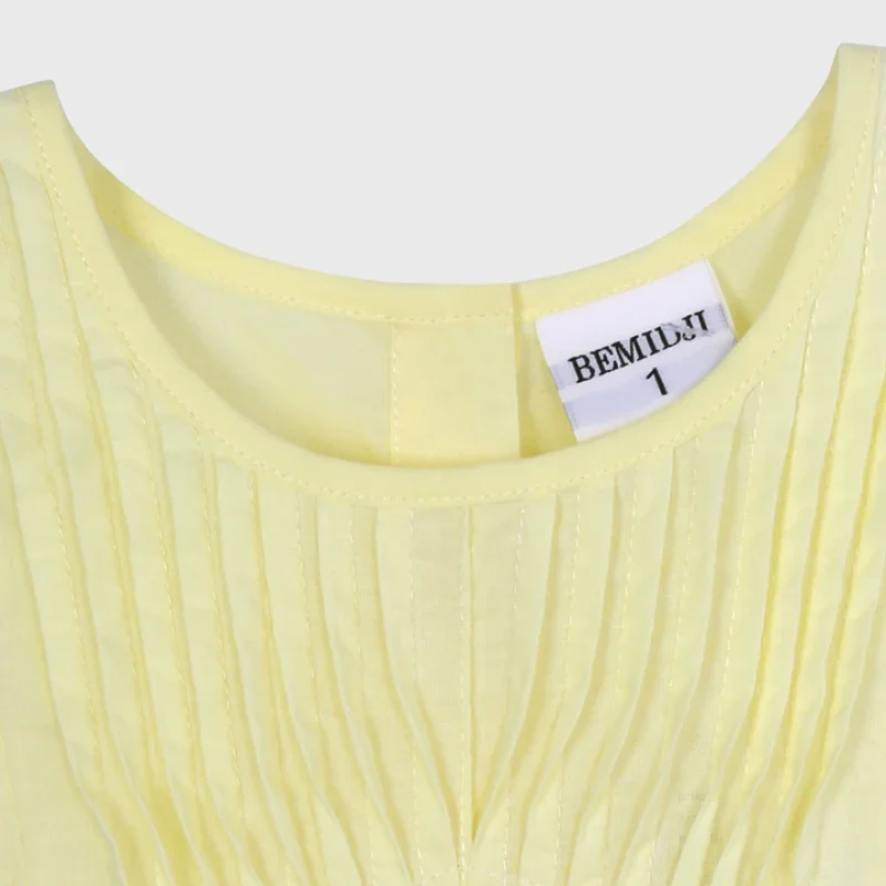 Summer Girl Vest Dress Kids Sleeveless Yellow Pink Princess Dress Baby Korean Version Broken Flowers Casual Sundress 3