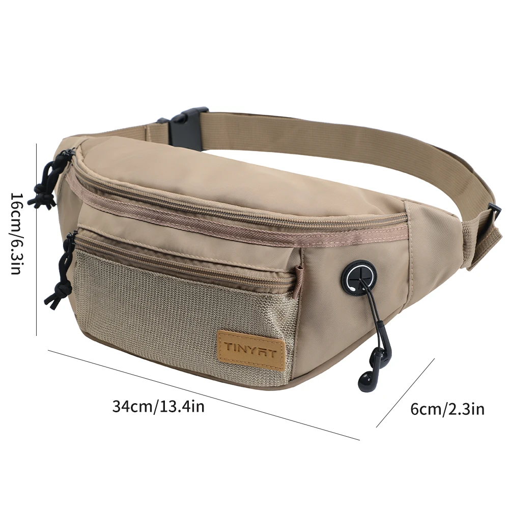 TINYAT Large Capacity Waist Bag Ladies Waterproof Fanny Pack Travel Man Belt Pouch Fashion Women Shoulder Bag Nylon Crossbody