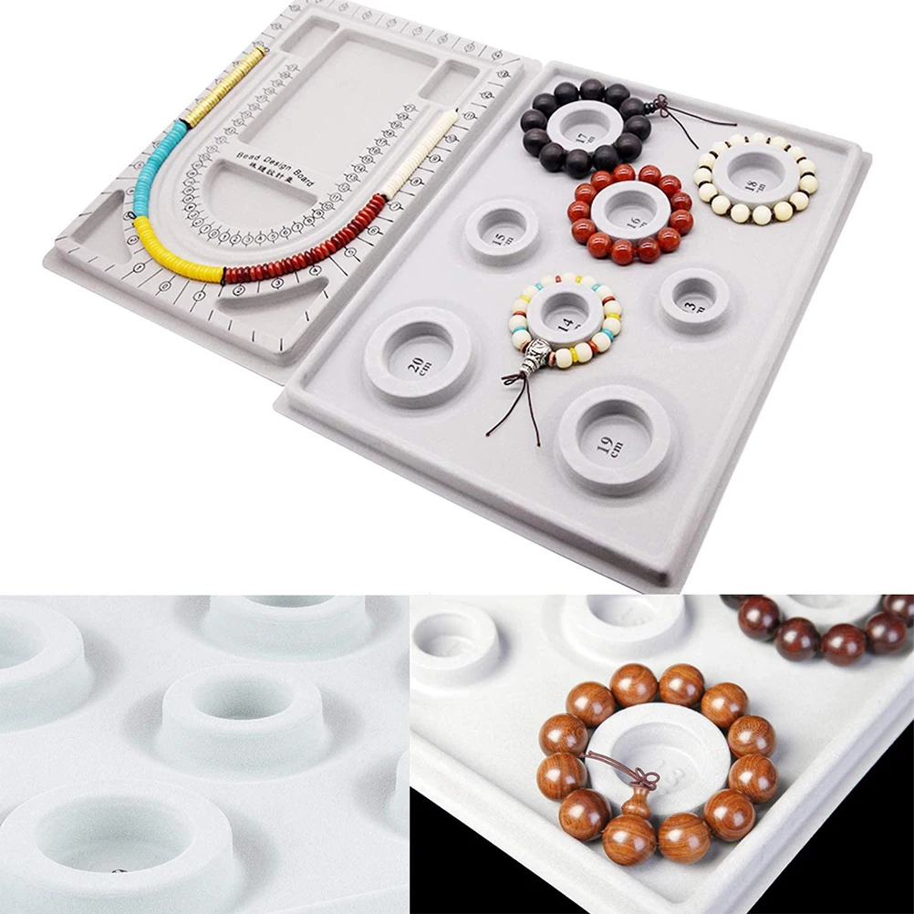 2PCS Necklace Design Tray Bead Board Jewelry Making Tool Durable Plastic Beading Process Time Saving Jewelry Design Plate