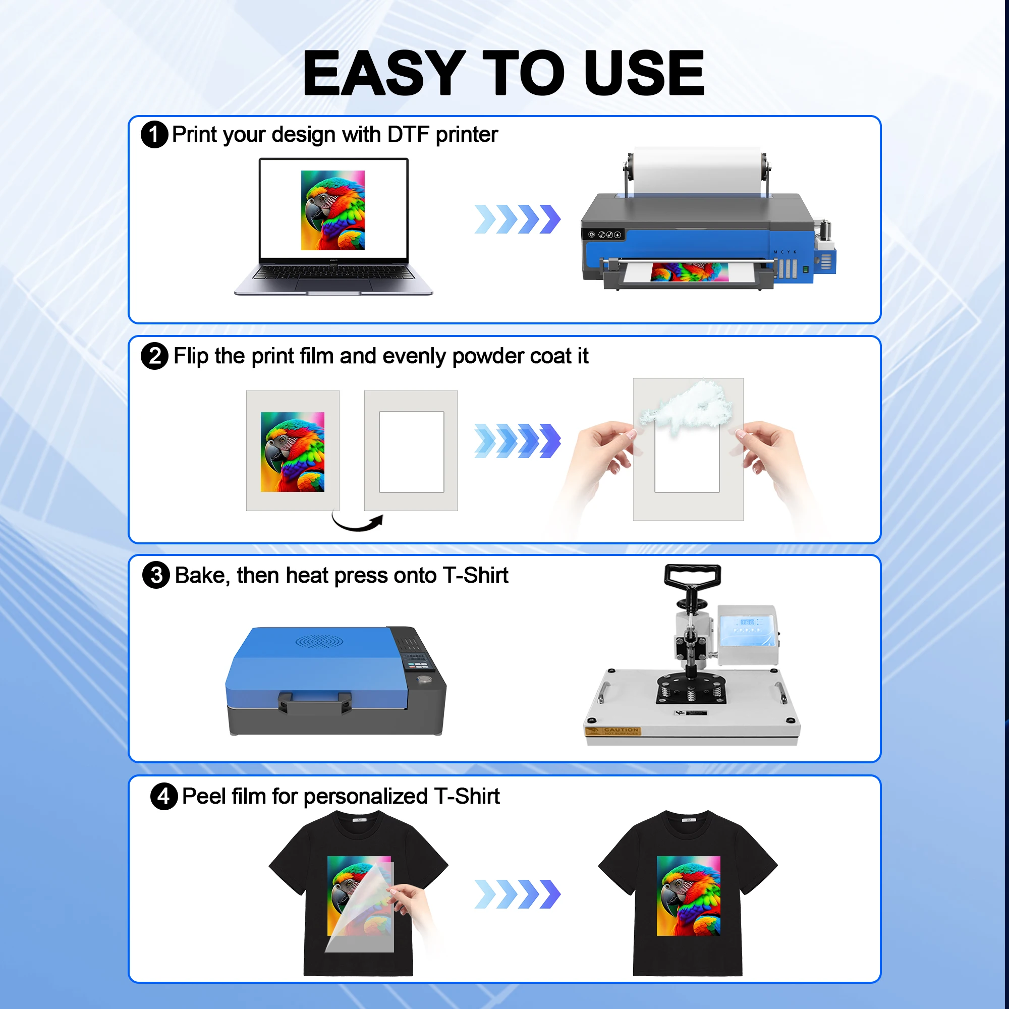 

A4 A3 DTF Printer for Epson XP600 Printhead Direct to Film T-Shirt Printing Machine for All Textile Clothes Impresora DTF A3 A4