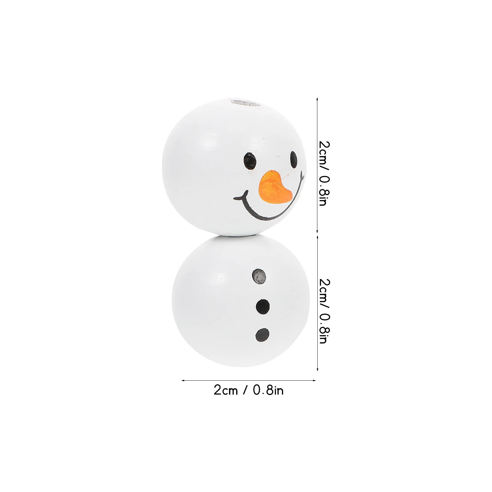 40Pcs Christmas Wooden Beads Snowman DIY Loose Beads Round Spacer Charms Decorative Jewelry Making Pendants Craft Accessories