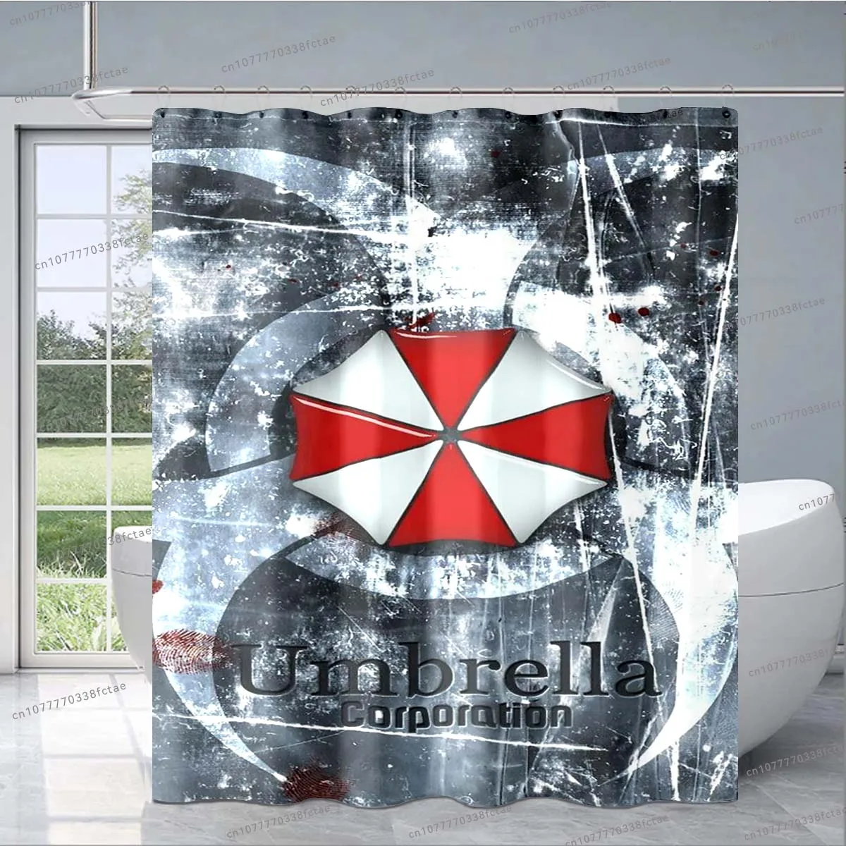 3D R-Resident Evil Cartoon Game Shower Curtain Gamer Shower Curtain Adult Bathroom Decoration Shower Curtain Kids Birthday Gift