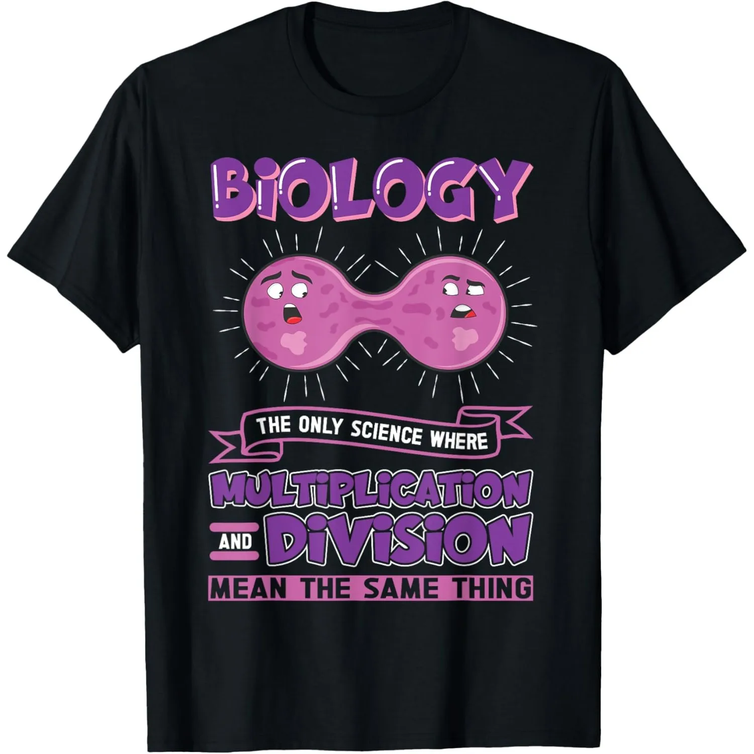 Biology Multiplication Division Funny Graphic T-Shirt Men Soft Cotton Short Sleeve Tee