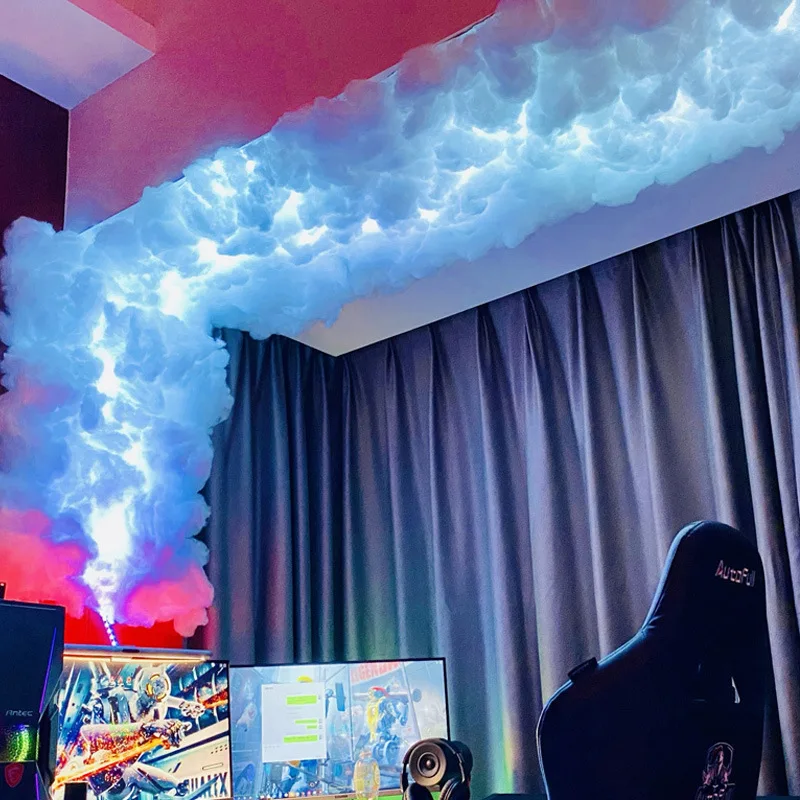 DIY Thunder Cloud Light Strip with APP & Remote control, Cotton Cloud Ceiling Lamp, RGB LED for Gaming Room Christmas Decor