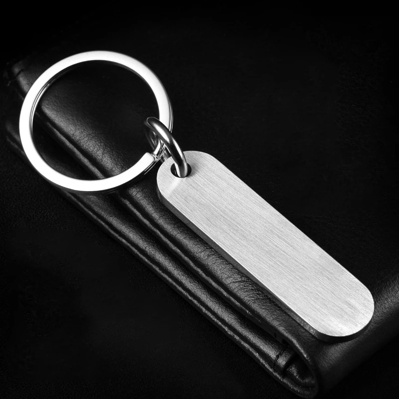 ส่วนบุคคลพวงกุญแจสแตนเลสโลโก้ Anti Loss Car Key แหวนชื่อ/โทรศัพท์แกะสลักของขวัญที่กําหนดเองสําหรับชาย/เขาสามีพ่อ