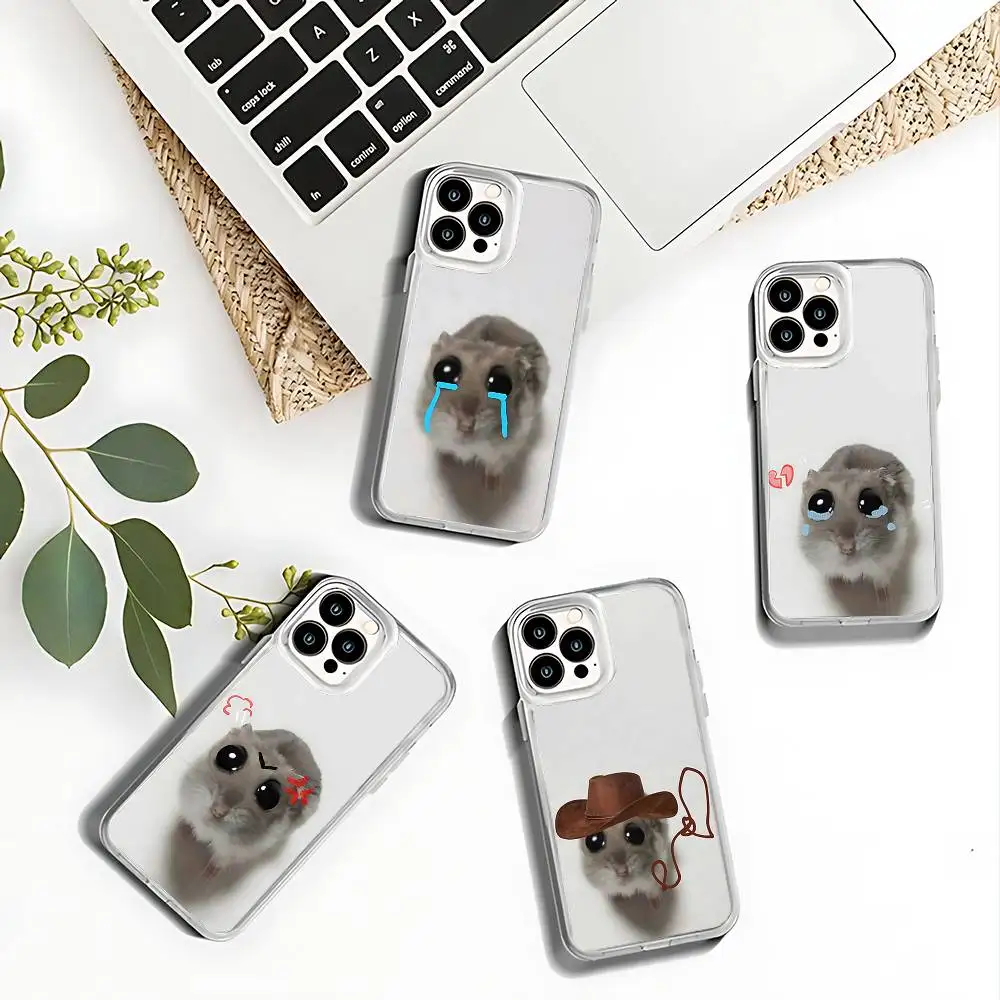 حافظة هاتف Sad Hamster Meme لهاتف iPhone 17,16,15,14,13,12,11 Pro,Max,Plus,X,XS,XR,SE4,E غطاء ناعم شفاف صغير #1