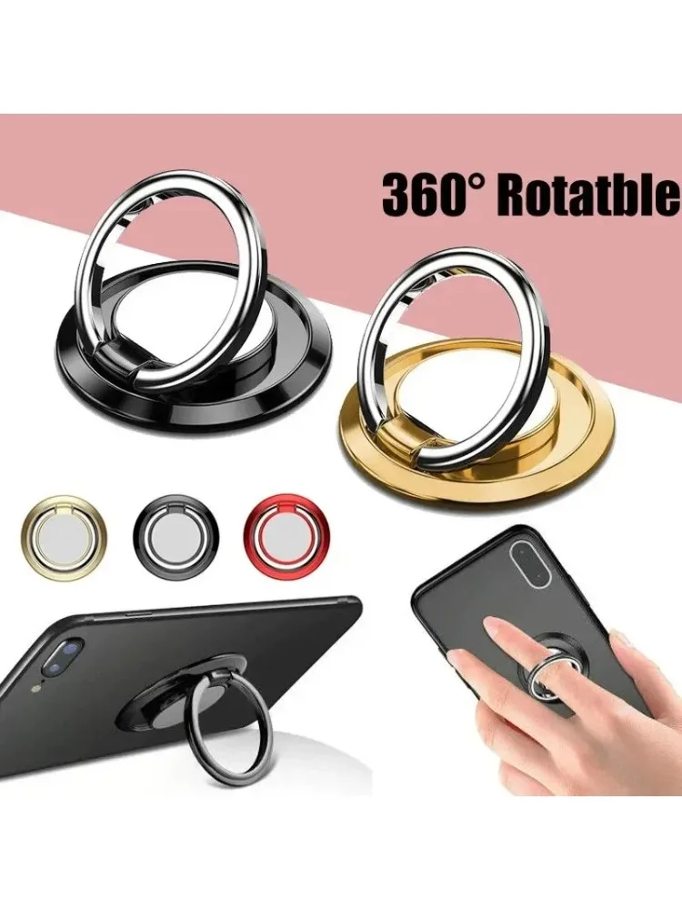 Support de bague rotatif à 360 degrés, Mini poignée de voiture, support à ventouse magnétique, autocollant arrière de téléphone portable, support universel pour téléphone portable