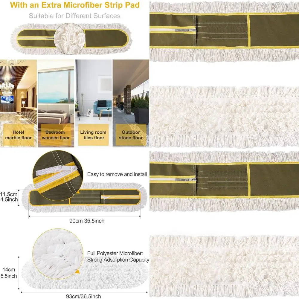 

Pair of 36 Green Microfiber Mop Pads Compatible with CLEANHOME Industrial Dust Mop B08R3F1ZZM