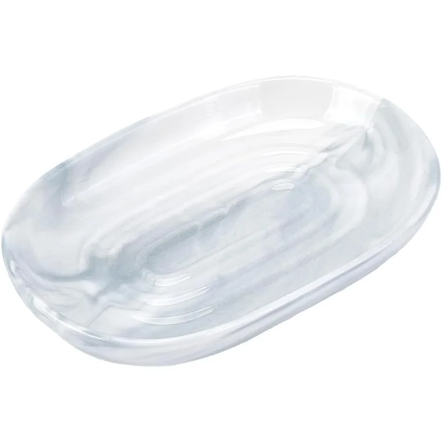 

Мыльница Серый керамический держатель для мыла Нескользящий чехол для мыла Контейнер Мраморные текстуры Лоток для мыльницы Овальная мыльница Губка