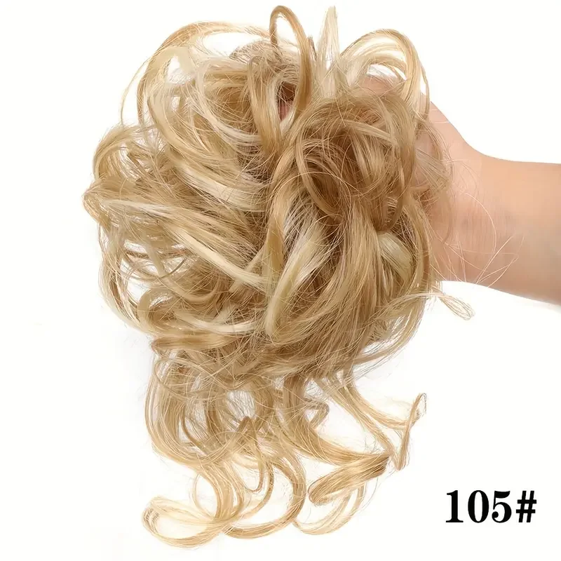 العصابات كعكة الشعر الاصطناعية فوضوي مجعد العقدة دونات أوبدو Scrunchies خصلات شعر وهمية للنساء وصلات شعر