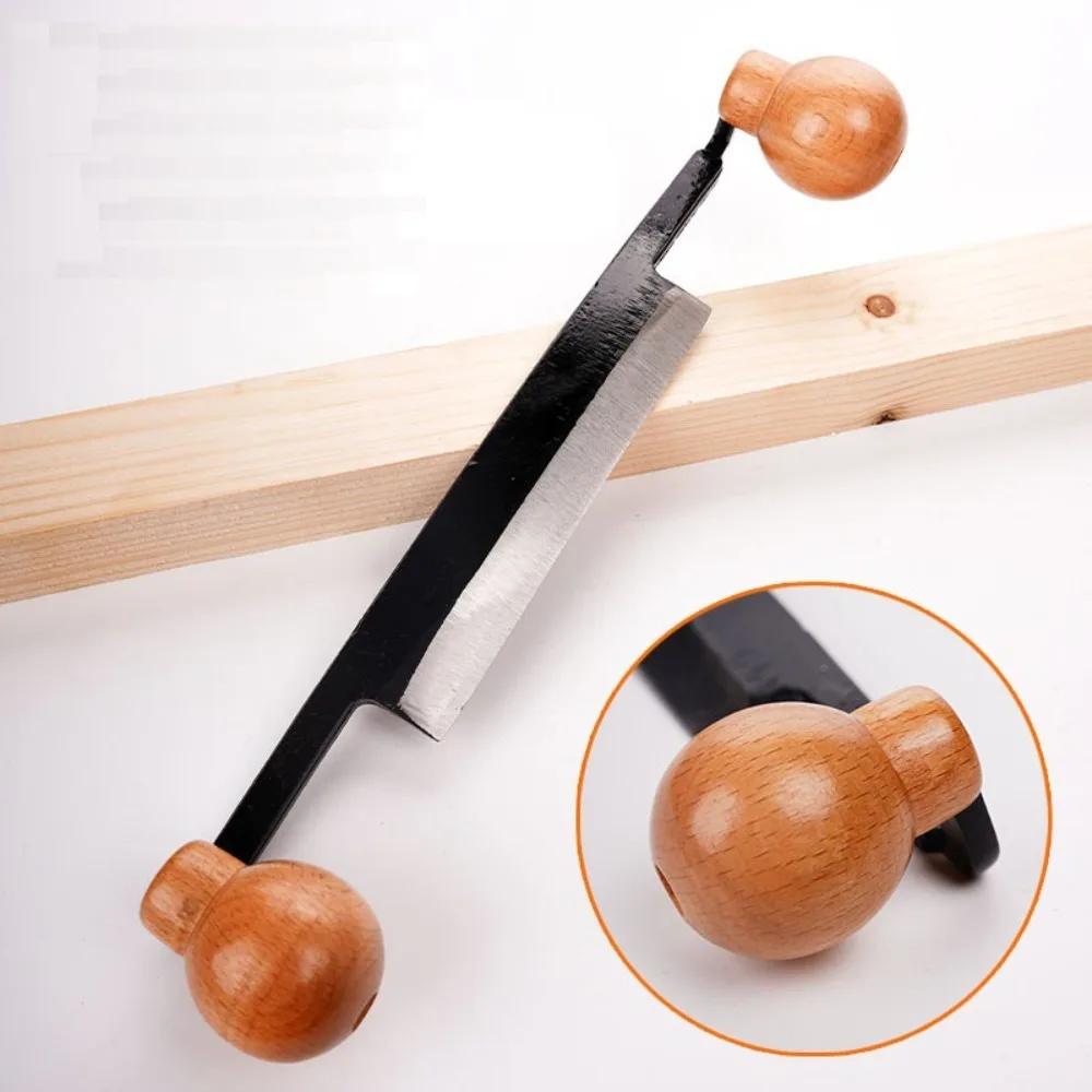 

Straight Draw Knife Carbon Steel Blade Hardness Draw Knife Incisive Double Anti Slip Wooden Handle for Woodworking