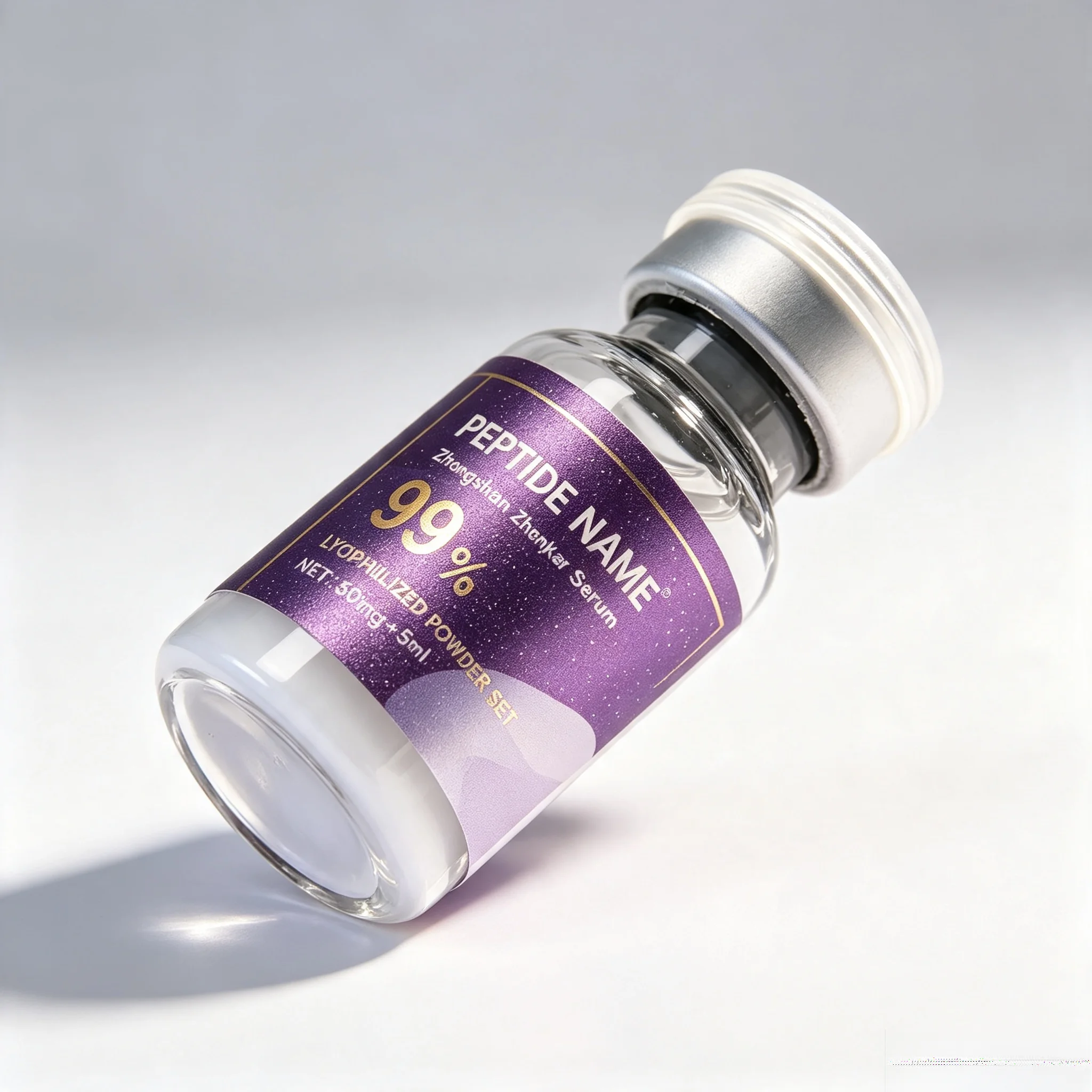 Custom Peptide Packaging Stickers Printed Carton Boxes For Cosmetic Fitness 3ml 5ml 10ml Vials Customizable Supplement Bottle La