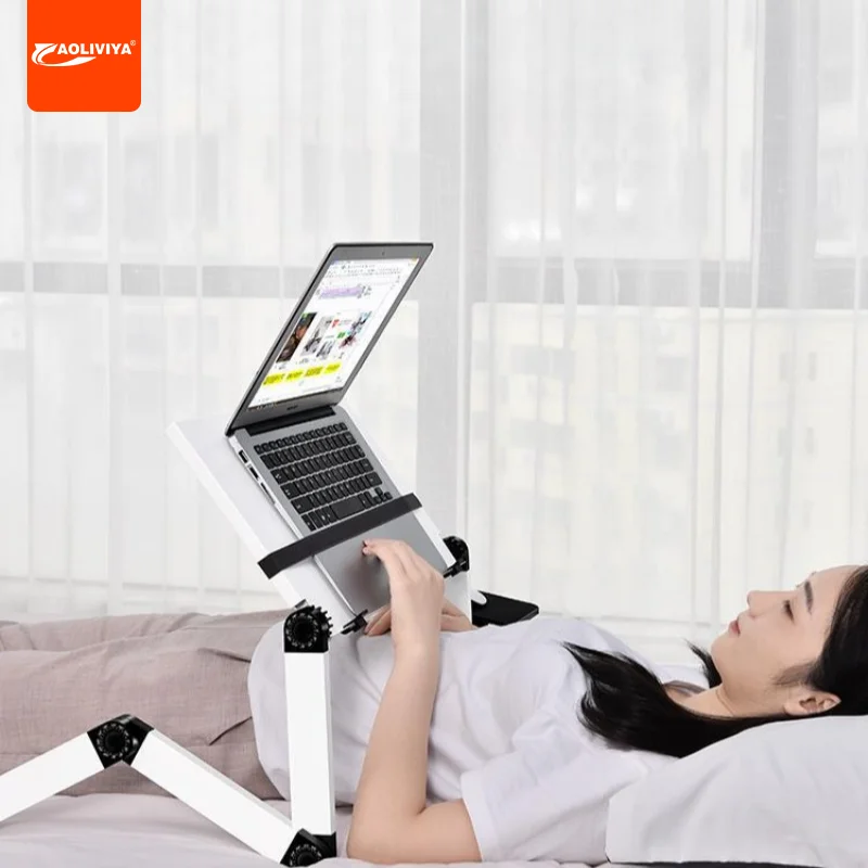 

Aoliviya Laptop Bed Folding Table Adjustable Lifting Small Table Table Board Bed Lying Flat Watching Playing Computer Bracket