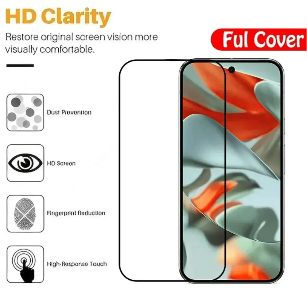 5 шт. полное стекло для Google Pixel 9 Pro XL 8 7 6 8A 7A 6A Защитная пленка для экрана от царапин Защитное закаленное стекло для экрана