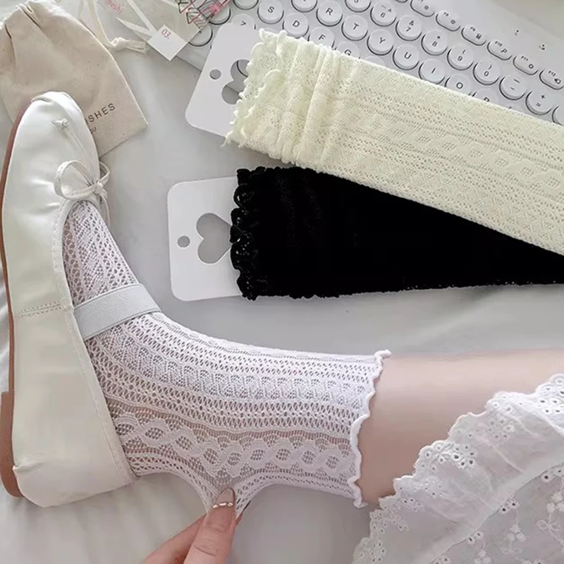 

Балетный стиль, полые кружевные леггинсы, сетчатые длинные носки для женщин и девочек, кавайные носки в стиле Лолиты, манжеты для ботинок, летние тонкие носки, чехол на рукав