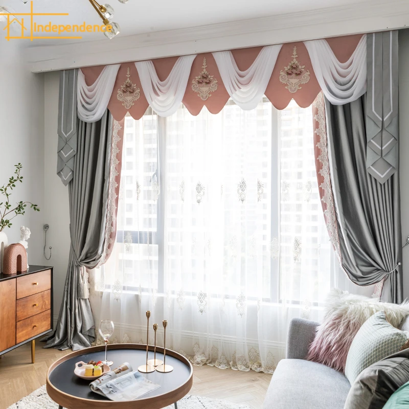 

French Light Luxury Girly Dream Princess Room Romantic Korean Style Curtains for Living Dining Room Bedroom