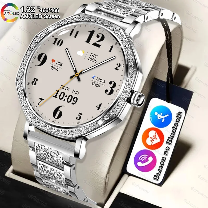 

NEW 100+Sports Woman SmartWatch 1.43"AMOLED Screen Fitness Bracelet IP68 waterproof Heart Rate Bluetooth call Smart Watches 2026