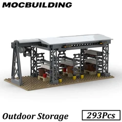 Outdoor Storage for Building Materials Rail Freight MOC Building Blocks Brick Toys Construction Gift Display Christmas Present