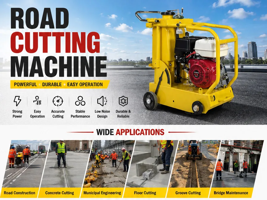 High Performance 15HP  Road Cutting Machine Durable Concrete Asphalt Floor Saw Cutter
