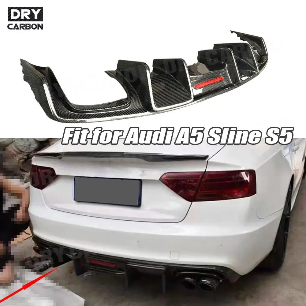 Carbon Fiber Rear Bumper Diffuser Lip for Audi A5 Sline S5 2009-2016 not Standard Car Body Kit Lip Diffuser Accessories K Style