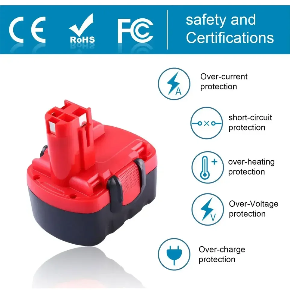 Imagem -04 - Bateria de Substituição para Chave de Fenda Bosch Broca Ferramentas Elétricas Psr Gsr Ve2gsb Ve-2 Nimh 14.4v 4800 Mah 6800 Mah 9800mah